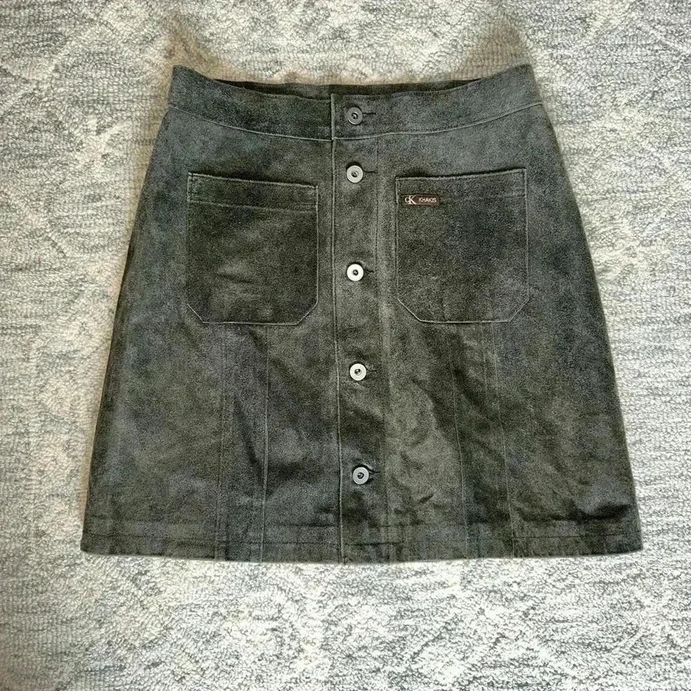 cK KHAKIS vintage leather skirt size 8